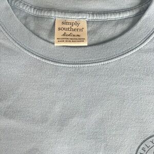 Simply Southern Light Blue Crew‎ Neck Sweater